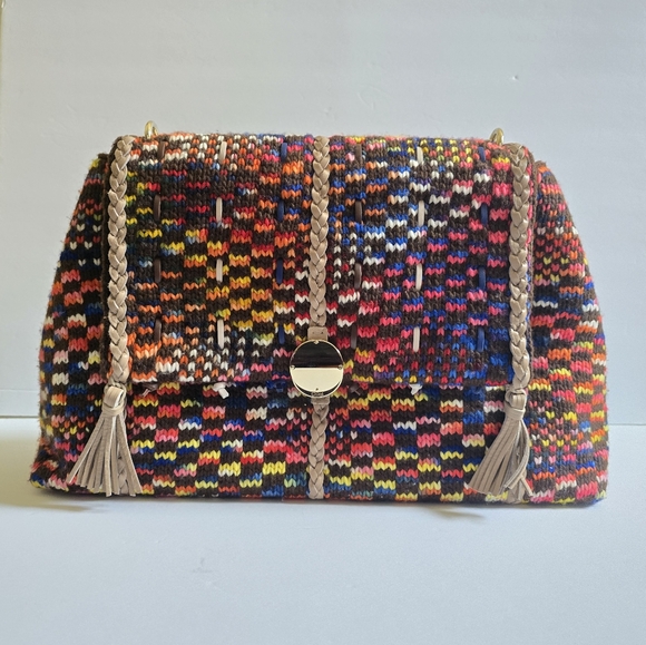 Chloé Penelope Large Braided Wool Leather Shoulder Bag Multicolor - Picture 6 of 14